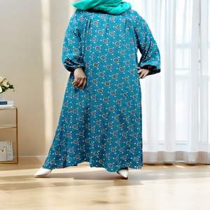 Stampa floreale Vintage da donna impreziosita in viscosa Rayon a-line <span class=keywords><strong>Kur</strong></span> per feste - Product Image 4