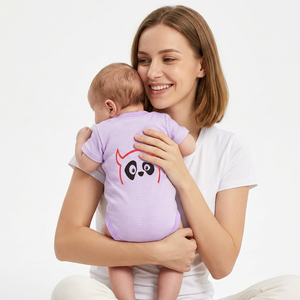 Cute Printed Baby Bodysuit Short Sleeve O-Neck Soft Cotton Onesie With <b>Cat</b> Face Design Back Logo Infant Toddler Wear - Product Image 1