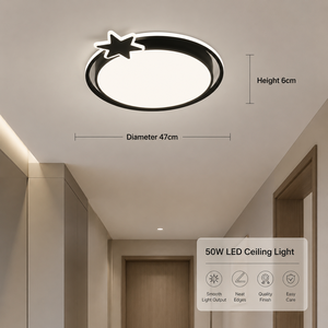 โคมไฟเพดาน LED โมเดิร์น 50W ทรงกลม อะคริลิค ติดตั้งแบบฝัง ปรับความสว่างได้ รีโมทคอนโทรล สามสี สำหรับใช้ภายในบ้าน ห้องนอน ห้องนั่งเล่น - Product Image 4