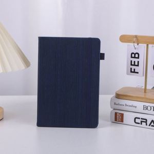 Carnet A5 en PU, couverture rigide, bande élastique, couverture en bois grainé haut de gamme, agenda de luxe, logo personnalisé pour entreprise - Product Image 2