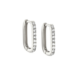 Pendientes de Plata de Ley S925 con Circonita Microincrustada Ovalada, Tendencia 2021 - Product Image 2