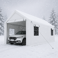 Abri de voiture pliable HOMG JINFUN en tissu PE imperméable épaissi avec toit à pignon simple pour extérieur