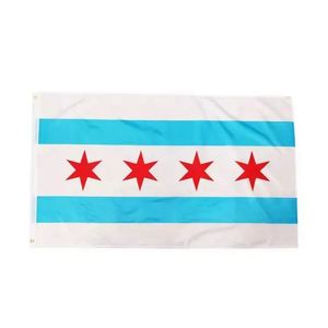 Wholesale United States Polyester Material Cheap Custom Silk Screen Printing USA Hawaii Chicago State <b>Flag</b> - Product Image 1