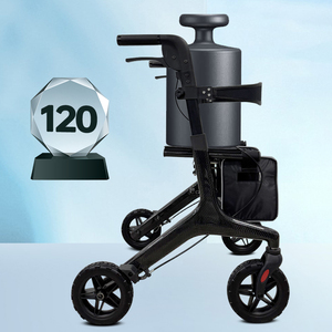 KSM-802 Hospital Grade Physical Therapy Airport Friendly Portable Carbon Fiber <b>Walker</b> Rollator with Connecting Brake Supplier - Product Image 5