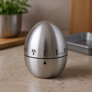 Temporizador de Cocina Metaltex con Forma de Huevo, 60 Minutos, Acero Inoxidable, Temporizador de Cuenta Regresiva para Cocinar y Hornear - Product Image 3