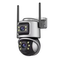 Wifi PTZ 户外摄像机双镜头 4K 6MP 屏幕 AI 自动跟踪 P2P ICSEE 音视频网络摄像机