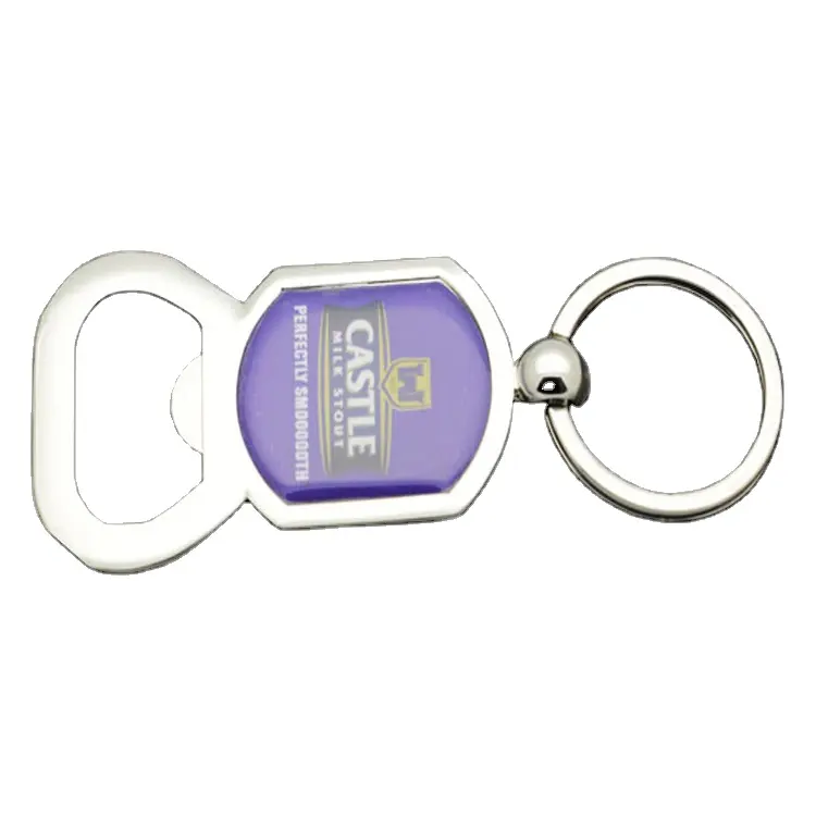 China customized bar print logo metal bottle opener keychain