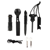 Kit de survie MZJ Optics 19 en 1, équipement et fournitures de survie, outils pour le camping, la randonnée et les aventures en plein air