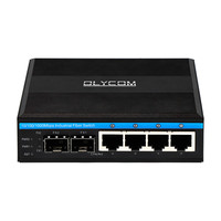 Switch PoE industriel géré à fibre optique 2x1000M SFP+ 4x10/100/1000M RJ45 802.3af/at/bt 60W PoE G.8032 ERPS SNMPv3