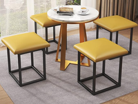 5-in-1 Modern Comfort Square Velvet Gepolsterter Fuß schemel Osmanen & Hocker mit für Rubik's Cube für die Aufbewahrung von Wohnungen