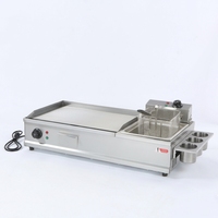 DanFuQi Plaque de cuisson électrique et friteuse professionnelle en acier inoxydable de qualité supérieure 3kw+2.5kw, équipement commercial silencieux