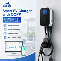 BESEN EVSE OCPP 1.6J Mennekes EV CARGADOR RÁPIDO 32A 22kW CARGADOR DE PARED DE COCHE ELÉCTRICO con TARJETA 4G RFID