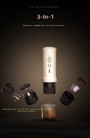 Machine à expresso semi-automatique portable 4-en-1, alimentée par batterie, rechargeable par USB, pression de 20 bars, capacité de 4 tasses, double extraction