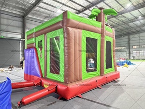 Château gonflable avec toboggan, thème de l'aventure dans la jungle, centre de jeux aquatiques pour enfants, bateau pirate gorille - Product Image 5
