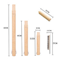 Brosse à four à pizza détachable peu encombrante, grattoir en acier inoxydable, manche en bois de caoutchouc, poils en laiton, longue portée, tête remplaçable