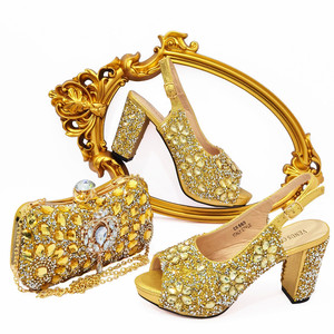 Sandales à talons vertes ornées de strass avec pochette assortie, bout ouvert, talon épais, chaussures de soirée élégantes CR680 - Product Image 6