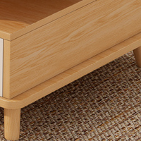 Table basse moderne en MDF avec tiroir de rangement pour salon, table centrale avec étagère ouverte et pieds en PVC, mobilier de maison