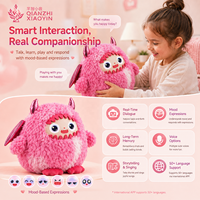 Peluche Monstre Bête Pêche Rose AI avec Ailes de Chauve-Souris, 3 Modèles, Encyclopédie ChatGPT, Clonage Vocal, Mémoire Longue Durée, Plus de 50 Langues, 2.4G