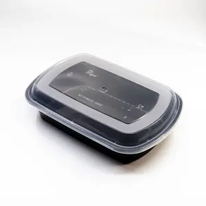 BPA Livre Para Ir Caixas Recipiente De Alimento Rectangular Plástico Descartável Reutilizável PP Microondas Refeição Segura Prep Recipientes De Alimento