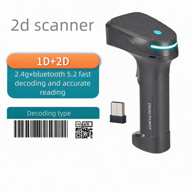 DS5500 CMOS Laser Scanning 1D/2D Barcode Scanner Handheld 32 Bit QR Code Reader USB Black 1-Year Warranty Library Warehouse