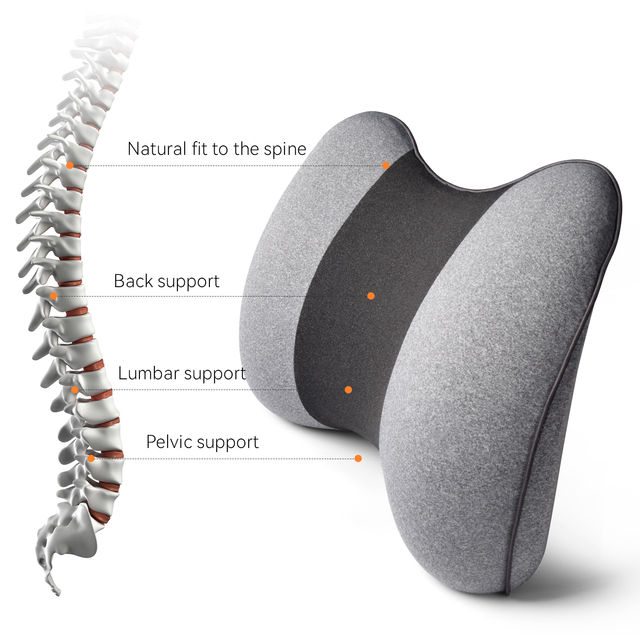 Office Chairs Orthopedic Contour Backrest Roll Car Chair Memory Foam Back Lumbar Support Bed Cushion for Sofa