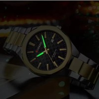 Montre à quartz de luxe pour homme 8477, aiguilles lumineuses, mouvement en acier inoxydable, étanche, date, pièce de monnaie ancienne