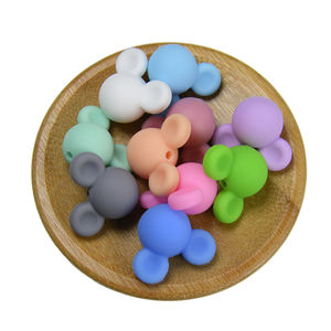 2025 nuevo diseño respetuoso con el medio ambiente 10 colores cuentas de dibujos animados de silicona fácil de atar cuentas de dentición de bebé de silicona para clip de chupete - Product Image 3