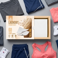Hojas de Detergente para Ropa Desechables Ecológicas con Fragancia a Lino Fresco y Espuma Media para Lavar Ropa Deportiva