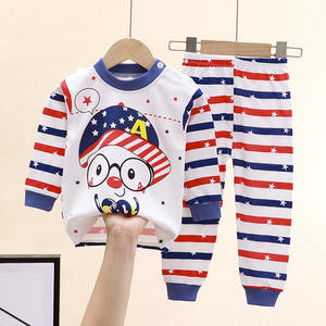 Liquidación de Existencias, Pijamas para Niños Pequeños, Conjunto de 2 Piezas, Camiseta y Pantalones, 100% Algodón, Ropa de Dormir para Niños - Product Image 1