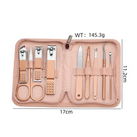 Kit de manucure et pédicure professionnel portable 9 pièces en acier inoxydable, coffret d'outils de soin des ongles personnalisés 9 en 1