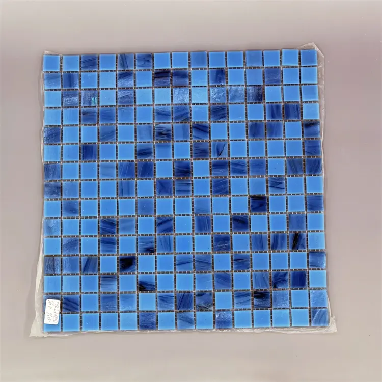 Fashion Trending Mosaic Tile Flower Pattern Glass Pool Mosaic For Swimming Pool Colored Hexagon Floor Wall Tile Blue