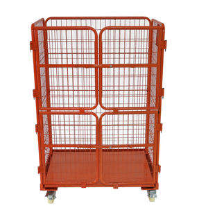 गोदाम रसद भंडारण के लिए औद्योगिक फोल्डेबल रोल कंटेनर भारी शुल्क स्टील पिंजरे ट्रॉली - Product Image 2