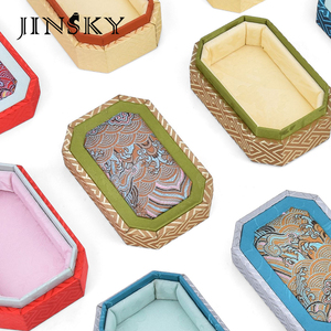 Caja de Joyería con Tapa de Brocado de Seda Estilo Palacio Jinsky, Estuche de Almacenamiento para Collar, Pulsera, Reloj, Pulsera de Cuentas, Sello y Caja de Regalo - Product Image 4