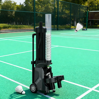 PUSUN PB-MINI PRO Machine professionnelle de lancer de volants de badminton, lanceur automatique de volants, robot d'alimentation portable pour entraînements en extérieur