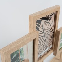 Sofine – support de Table rustique avec 3 cadres d'affichage de Photos, Collage en bois, cadre photo