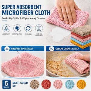 Paños de Limpieza de Microfibra Absorbentes de 300GSM Personalizados OEM, Paño de Cocina Reutilizable, Toalla de Microfibra de 30*30cm al por Mayor - Product Image 5