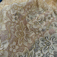 Tissu en maille tricotée extensible jacquard à motif floral grande fleur, brodé ajouré, 100% polyester, pour chemises, robes et textiles de maison