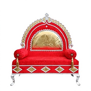 Canapé Trône de Mariage Vintage en Aluminium Rouge Royal, Luxe, pour Mariés, Personnalisé, Nouvelle Arrivée, Canapé Deux Places - Product Image 1