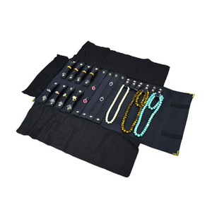 Bolsa de joyería de cuero PU, estuche de joyería portátil, bolso de mano para joyas, bolsa de almacenamiento de joyas, bolsa enrollable plegable - Product Image 2