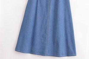 TAOP&ZA Otoño 2025 Nuevo <span class=keywords><strong>Vestido</strong></span> Midi Sexy con Espalda Descubierta, Cuello en V, <span class=keywords><strong>Tirantes</strong></span> Vaqueros y Falda Larga Recta 1416025 - Product Image 6