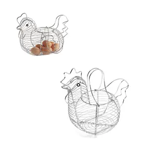 Yumurta demir depolama sepeti tavuk şekilli gıda tutucu ev sebze konteyner örgülü oyuncak havlu battaniye sepeti