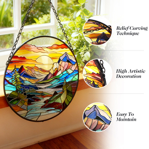 Atrapasoles de Vidrio Art Deco Modernos Personalizados, Decoración de Paisajes, Tema de Duendes de Cristal Natural para Cumpleaños, Vidrieras Colgantes para Ventanas - Product Image 4