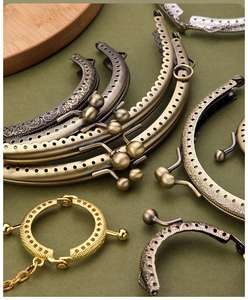 Bronze baiser serrure arc Sape pièce sac fermoir <span class=keywords><strong>Simple</strong></span> cadre en métal pour <span class=keywords><strong>bricolage</strong></span> poignée couture coloré artisanat sac à main fermeture - Product Image 3
