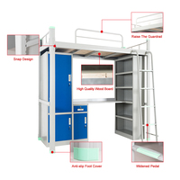 Lit Superposé en Acier pour Résidence Étudiante avec Armoire Loft, Bureau et Casier Abordables