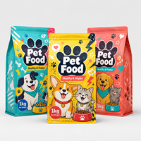 Sac d'emballage alimentaire coloré pour animaux de compagnie, pochette personnalisée pour nourriture pour chiens et chats, sac à fond plat style Pop Art lumineux pour friandises pour animaux