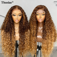 Perruques bouclées crépues sans colle, transparentes, à cuticules alignées, double épaisseur, 100 % cheveux humains vierges brésiliens Remy, style Jerry Curly