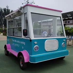 Factory outlet electric mobile ice cream cold drinks fruit juice beer milk tea coffee snack catering food truck trailer cart