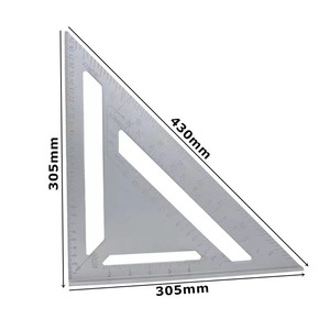 Độ chính xác cao màu đen 7inch 12inch Hợp kim nhôm vuông Cai Trị 18cm 30cm 90 độ thợ mộc công cụ đo lường - Product Image 2