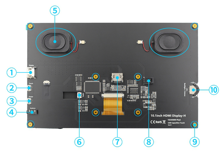 Lilliput 10.1インチ タッチスクリーン/スピーカー付きディスプレイ OEM LILLIPUT 10.1 インチ 1500 Nits タッチスクリーンモニター工場
