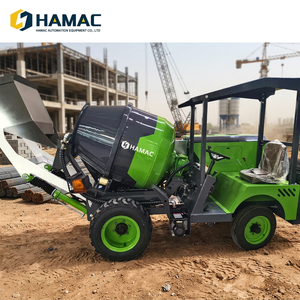 เครื่องผสมปูนซีเมนต์แบบพกพา HAMAC ใช้เครื่องยนต์ดีเซล พร้อมปั๊มคอนกรีต ผลิตภาพ 2 ตัน/ชม. รถตักไฮดรอลิกขนาดเล็กสำหรับงานก่อสร้าง - Product Image 2